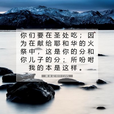 Picture 07 - 利 未 记 10:13 CUVS - 你 们 要 在 圣 处 吃 ； 因 为 在 献 - Bible Verse Picture