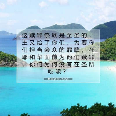 Picture 07 - 利 未 记 10:17 CUVS - 这 赎 罪 祭 既 是 至 圣 的 ， 主 又 - Bible Verse Picture