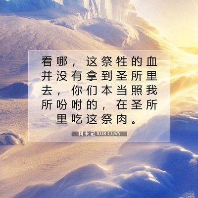 Picture 07 - 利 未 记 10:18 CUVS - 看 哪 ， 这 祭 牲 的 血 并 没 有 拿 - Bible Verse Picture