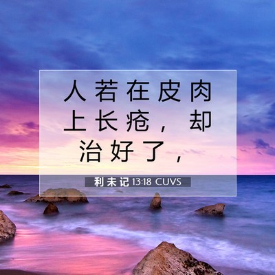 Picture 07 - 利 未 记 13:18 CUVS - 人 若 在 皮 肉 上 长 疮 ， 却 治 好 - Bible Verse Picture