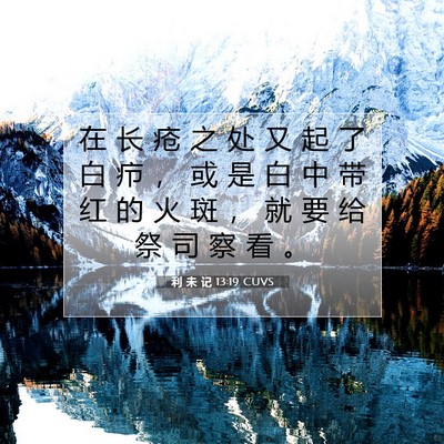 Picture 07 - 利 未 记 13:19 CUVS - 在 长 疮 之 处 又 起 了 白 疖 ， 或 - Bible Verse Picture