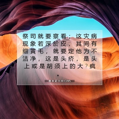 Picture 07 - 利 未 记 13:30 CUVS - 祭 司 就 要 察 看 ； 这 灾 病 现 象 - Bible Verse Picture