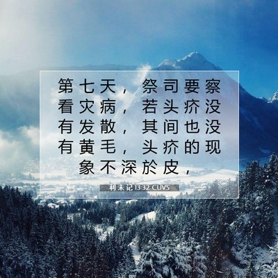 Picture 07 - 利 未 记 13:32 CUVS - 第 七 天 ， 祭 司 要 察 看 灾 病 ， - Bible Verse Picture