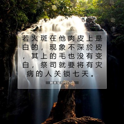 Picture 07 - 利 未 记 13:4 CUVS - 若 火 斑 在 他 肉 皮 上 是 白 的 ， - Bible Verse Picture