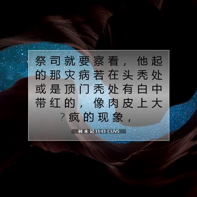 Picture 07 - 利 未 记 13:43 CUVS - 祭 司 就 要 察 看 ， 他 起 的 那 灾 - Bible Verse Picture