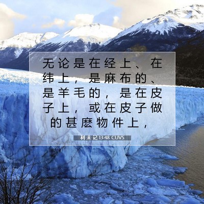 Picture 07 - 利 未 记 13:48 CUVS - 无 论 是 在 经 上 、 在 纬 上 ， 是 - Bible Verse Picture