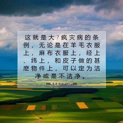 Picture 07 - 利 未 记 13:59 CUVS - 这 就 是 大 ? 疯 灾 病 的 条 例 ， 无 - Bible Verse Picture