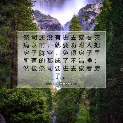 Picture 07 - 利 未 记 14:36 CUVS - 祭 司 还 没 有 进 去 察 看 灾 病 以 - Bible Verse Picture