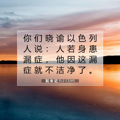 Picture 07 - 利 未 记 15:2 CUVS - 你 们 晓 谕 以 色 列 人 说 ： 人 若 - Bible Verse Picture