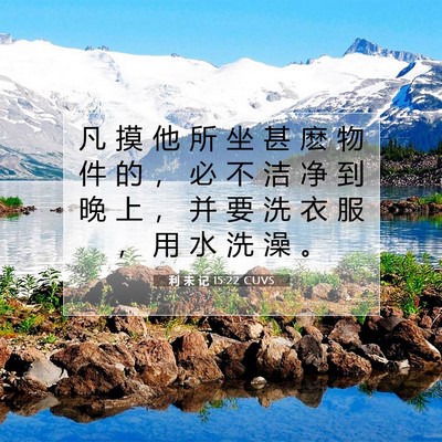 Picture 07 - 利 未 记 15:22 CUVS - 凡 摸 他 所 坐 甚 麽 物 件 的 ， 必 - Bible Verse Picture