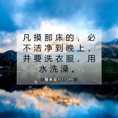 Picture 07 - 利 未 记 15:5 CUVS - 凡 摸 那 床 的 ， 必 不 洁 净 到 晚 - Bible Verse Picture