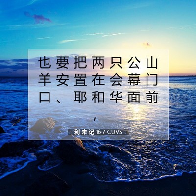 Picture 07 - 利 未 记 16:7 CUVS - 也 要 把 两 只 公 山 羊 安 置 在 会 - Bible Verse Picture