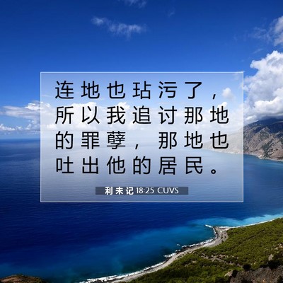 Picture 07 - 利 未 记 18:25 CUVS - 连 地 也 玷 污 了 ， 所 以 我 追 讨 - Bible Verse Picture
