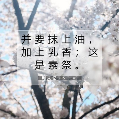 Picture 07 - 利 未 记 2:15 CUVS - 并 要 抹 上 油 ， 加 上 乳 香 ； 这 - Bible Verse Picture