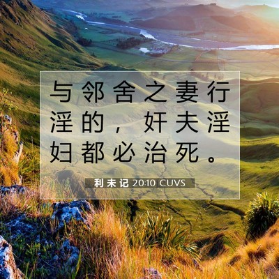 Picture 07 - 利 未 记 20:10 CUVS - 与 邻 舍 之 妻 行 淫 的 ， 奸 夫 淫 - Bible Verse Picture