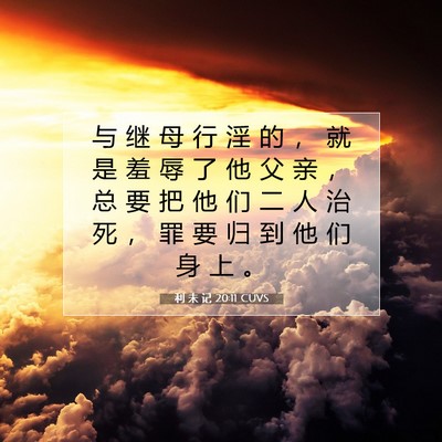 Picture 07 - 利 未 记 20:11 CUVS - 与 继 母 行 淫 的 ， 就 是 羞 辱 了 - Bible Verse Picture
