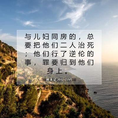 Picture 07 - 利 未 记 20:12 CUVS - 与 儿 妇 同 房 的 ， 总 要 把 他 们 - Bible Verse Picture