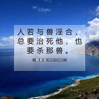 Picture 07 - 利 未 记 20:15 CUVS - 人 若 与 兽 淫 合 ， 总 要 治 死 他 - Bible Verse Picture