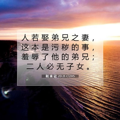 Picture 07 - 利 未 记 20:21 CUVS - 人 若 娶 弟 兄 之 妻 ， 这 本 是 污 - Bible Verse Picture