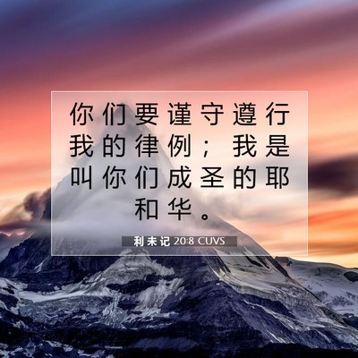 Picture 07 - 利 未 记 20:8 CUVS - 你 们 要 谨 守 遵 行 我 的 律 例 ； - Bible Verse Picture