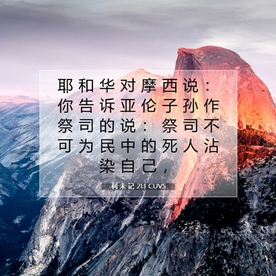 Picture 07 - 利 未 记 21:1 CUVS - 耶 和 华 对 摩 西 说 ： 你 告 诉 亚 - Bible Verse Picture