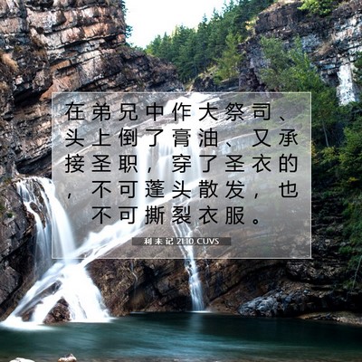 Picture 07 - 利 未 记 21:10 CUVS - 在 弟 兄 中 作 大 祭 司 、 头 上 倒 - Bible Verse Picture