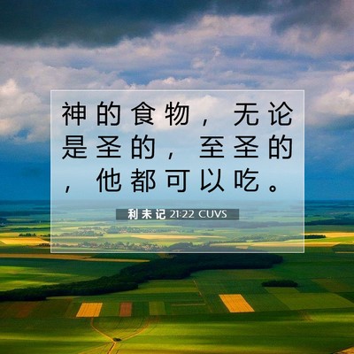Picture 07 - 利 未 记 21:22 CUVS - 神 的 食 物 ， 无 论 是 圣 的 ， 至 - Bible Verse Picture