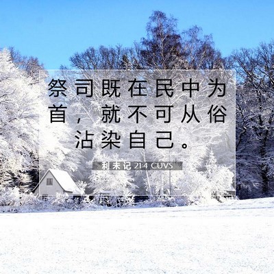 Picture 07 - 利 未 记 21:4 CUVS - 祭 司 既 在 民 中 为 首 ， 就 不 可 - Bible Verse Picture