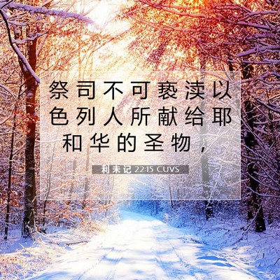 Picture 07 - 利 未 记 22:15 CUVS - 祭 司 不 可 亵 渎 以 色 列 人 所 献 - Bible Verse Picture
