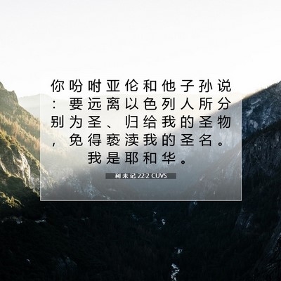 Picture 07 - 利 未 记 22:2 CUVS - 你 吩 咐 亚 伦 和 他 子 孙 说 ： 要 - Bible Verse Picture