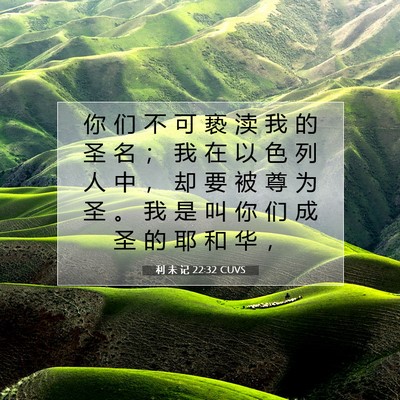 Picture 07 - 利 未 记 22:32 CUVS - 你 们 不 可 亵 渎 我 的 圣 名 ； 我 - Bible Verse Picture