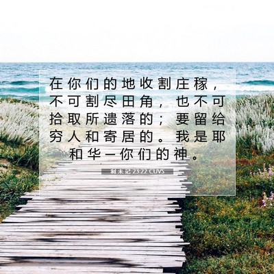 Picture 07 - 利 未 记 23:22 CUVS - 在 你 们 的 地 收 割 庄 稼 ， 不 可 - Bible Verse Picture