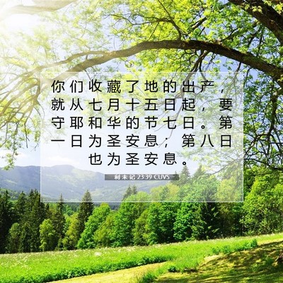 Picture 07 - 利 未 记 23:39 CUVS - 你 们 收 藏 了 地 的 出 产 ， 就 从 - Bible Verse Picture