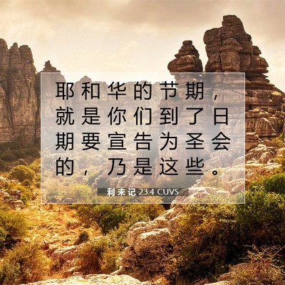 Picture 07 - 利 未 记 23:4 CUVS - 耶 和 华 的 节 期 ， 就 是 你 们 到 - Bible Verse Picture