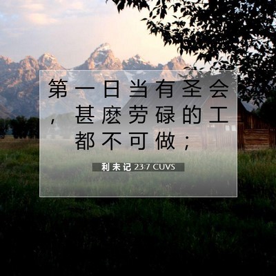 Picture 07 - 利 未 记 23:7 CUVS - 第 一 日 当 有 圣 会 ， 甚 麽 劳 碌 - Bible Verse Picture