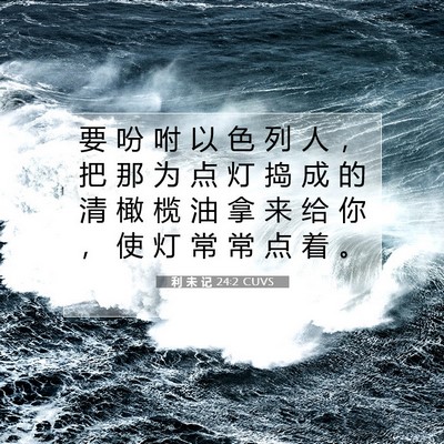 Picture 07 - 利 未 记 24:2 CUVS - 要 吩 咐 以 色 列 人 ， 把 那 为 点 - Bible Verse Picture