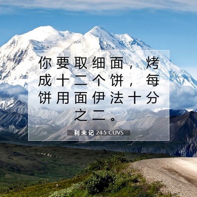 Picture 07 - 利 未 记 24:5 CUVS - 你 要 取 细 面 ， 烤 成 十 二 个 饼 - Bible Verse Picture