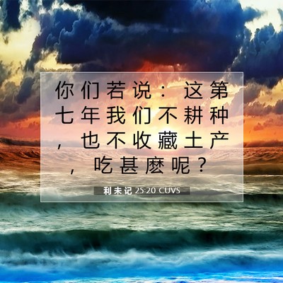 Picture 07 - 利 未 记 25:20 CUVS - 你 们 若 说 ： 这 第 七 年 我 们 不 - Bible Verse Picture