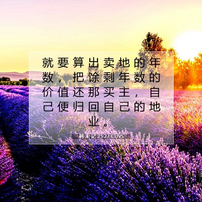 Picture 07 - 利 未 记 25:27 CUVS - 就 要 算 出 卖 地 的 年 数 ， 把 馀 - Bible Verse Picture