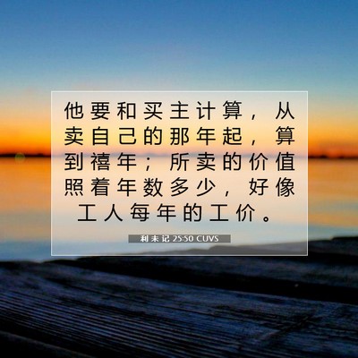 Picture 07 - 利 未 记 25:50 CUVS - 他 要 和 买 主 计 算 ， 从 卖 自 己 - Bible Verse Picture