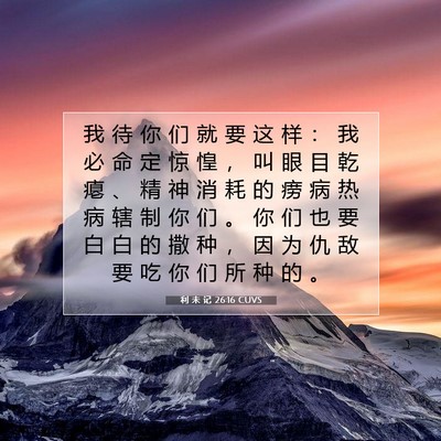 Picture 07 - 利 未 记 26:16 CUVS - 我 待 你 们 就 要 这 样 ： 我 必 命 - Bible Verse Picture