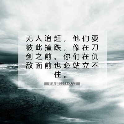 Picture 07 - 利 未 记 26:37 CUVS - 无 人 追 赶 ， 他 们 要 彼 此 撞 跌 - Bible Verse Picture