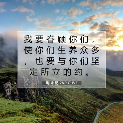Picture 07 - 利 未 记 26:9 CUVS - 我 要 眷 顾 你 们 ， 使 你 们 生 养 - Bible Verse Picture
