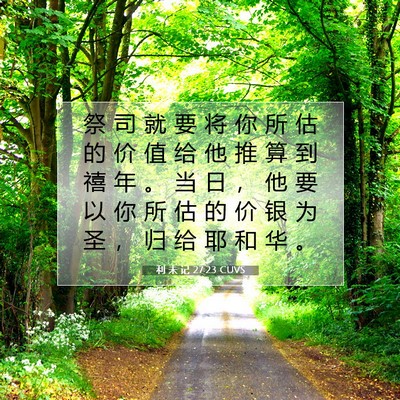 Picture 07 - 利 未 记 27:23 CUVS - 祭 司 就 要 将 你 所 估 的 价 值 给 - Bible Verse Picture