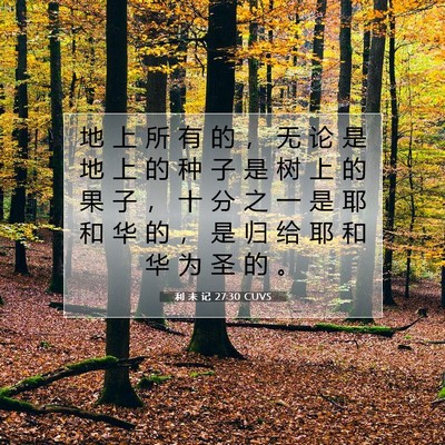 Picture 07 - 利 未 记 27:30 CUVS - 地 上 所 有 的 ， 无 论 是 地 上 的 - Bible Verse Picture