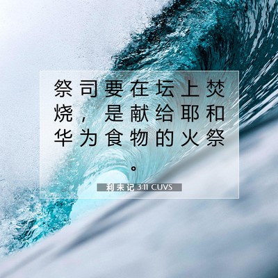 Picture 07 - 利 未 记 3:11 CUVS - 祭 司 要 在 坛 上 焚 烧 ， 是 献 给 - Bible Verse Picture