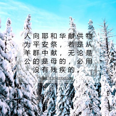 Picture 07 - 利 未 记 3:6 CUVS - 人 向 耶 和 华 献 供 物 为 平 安 祭 - Bible Verse Picture