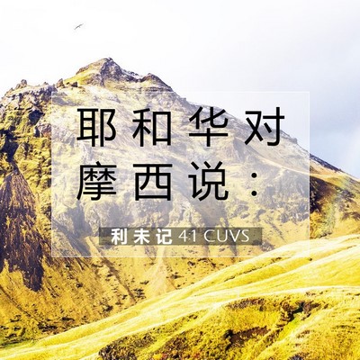 Picture 07 - 利 未 记 4:1 CUVS - 耶 和 华 对 摩 西 说 - Bible Verse Picture