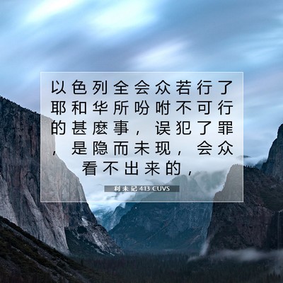 Picture 07 - 利 未 记 4:13 CUVS - 以 色 列 全 会 众 若 行 了 耶 和 华 - Bible Verse Picture