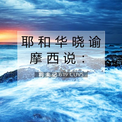 Picture 07 - 利 未 记 6:19 CUVS - 耶 和 华 晓 谕 摩 西 说 - Bible Verse Picture